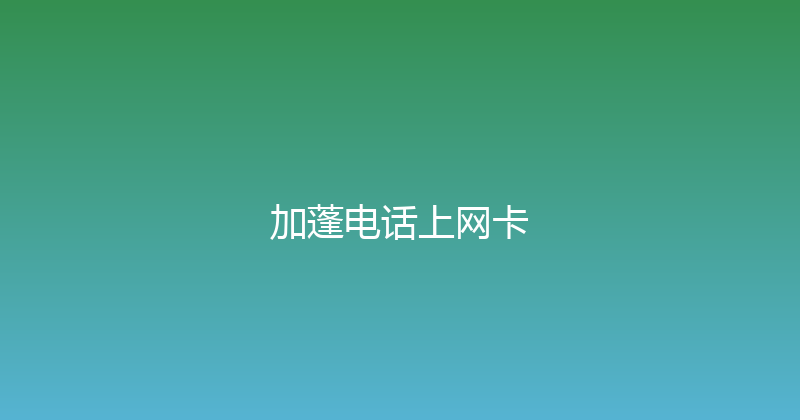 加蓬电话上网卡 