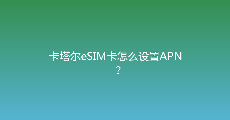卡塔尔eSIM卡怎么设置APN？ 