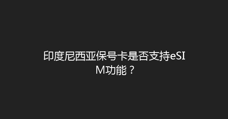 印度尼西亚保号卡是否支持eSIM功能？ 