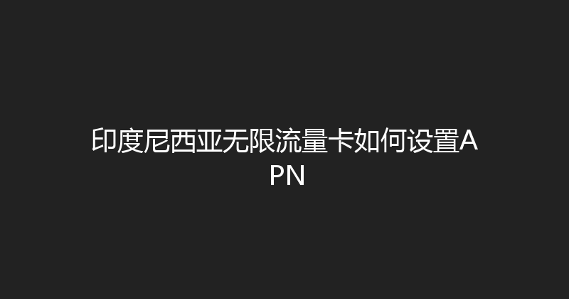 印度尼西亚无限流量卡如何设置APN 