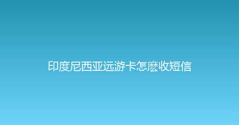 印度尼西亚远游卡怎麽收短信 