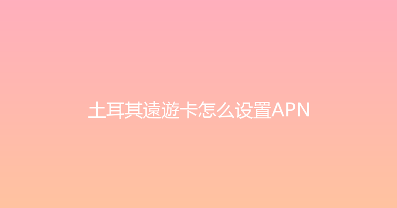 土耳其遠遊卡怎么设置APN 
