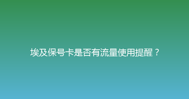 埃及保号卡是否有流量使用提醒？ 
