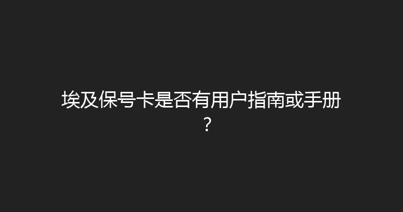 埃及保号卡是否有用户指南或手册？ 