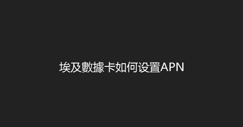 埃及數據卡如何设置APN 