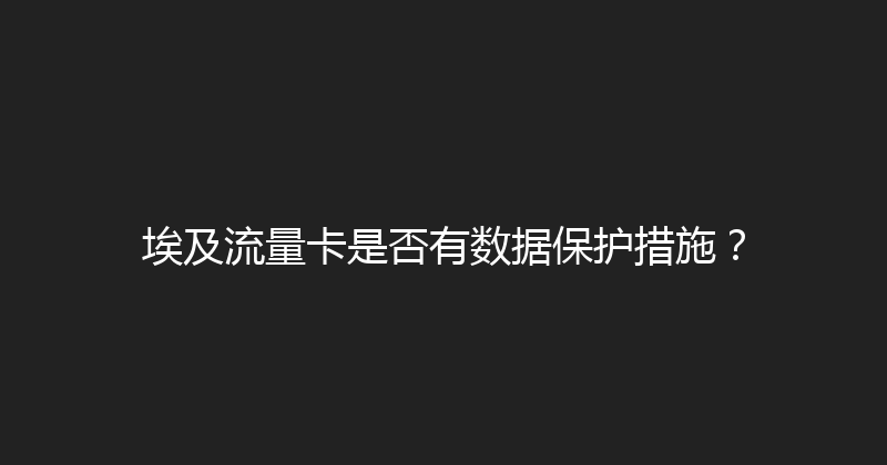 埃及流量卡是否有数据保护措施？ 