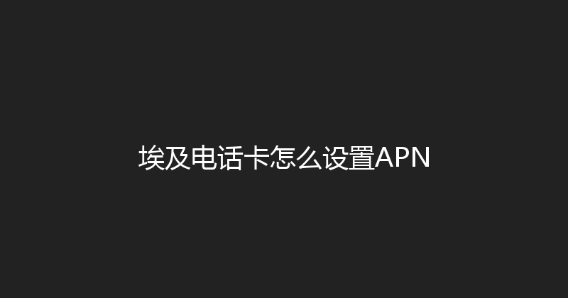 埃及电话卡怎么设置APN 