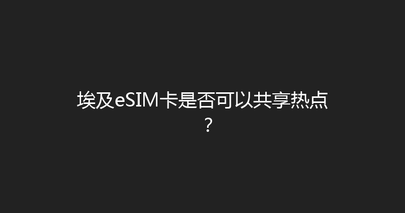 埃及eSIM卡是否可以共享热点？ 