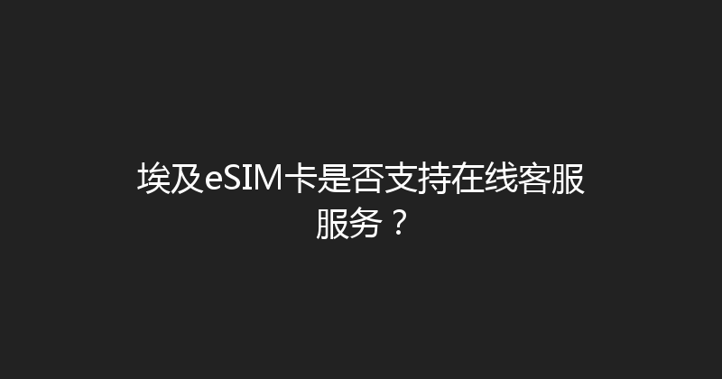 埃及eSIM卡是否支持在线客服服务？ 