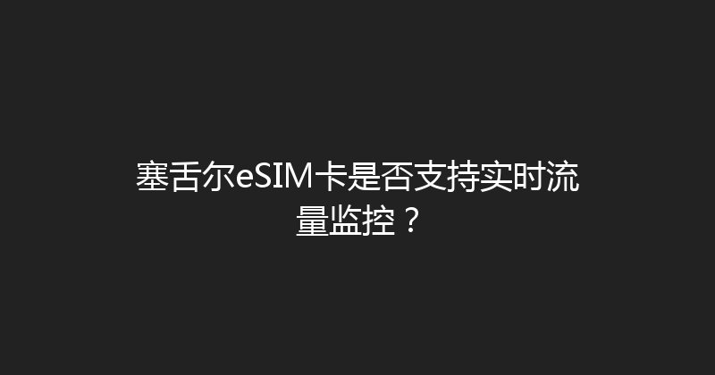 塞舌尔eSIM卡是否支持实时流量监控？ 