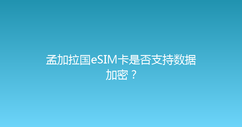 孟加拉国eSIM卡是否支持数据加密？ 