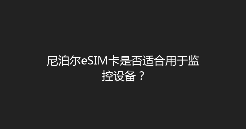 尼泊尔eSIM卡是否适合用于监控设备？ 