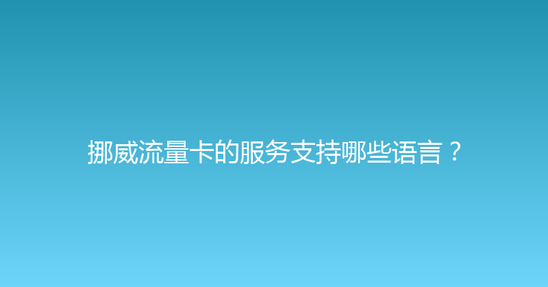 挪威流量卡的服务支持哪些语言？ 