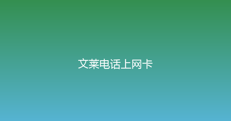 文莱电话上网卡 