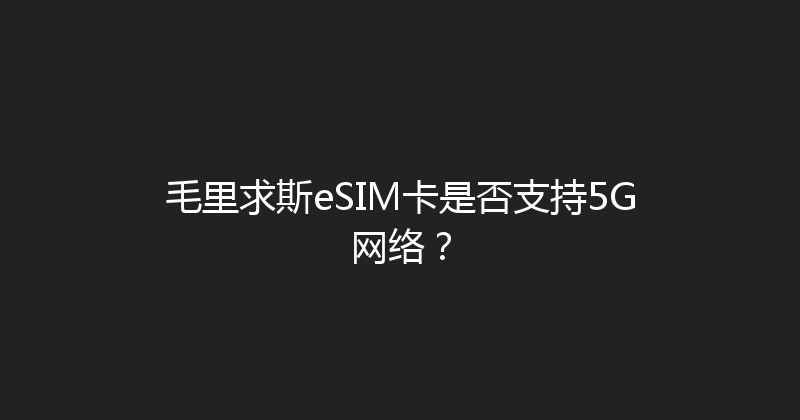 毛里求斯eSIM卡是否支持5G网络？ 