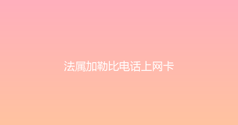 法属加勒比电话上网卡 