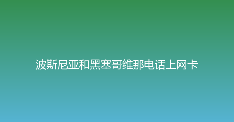 波斯尼亚和黑塞哥维那电话上网卡 