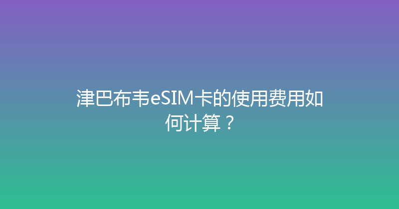 津巴布韦eSIM卡的使用费用如何计算？ 