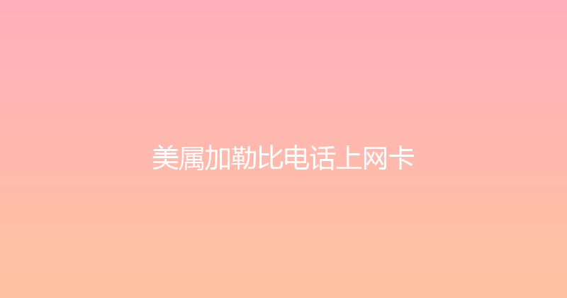 美属加勒比电话上网卡 