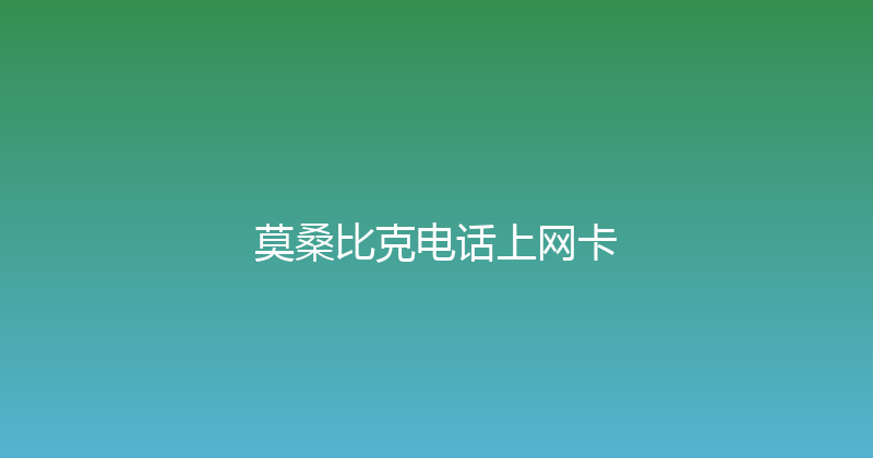 莫桑比克电话上网卡 