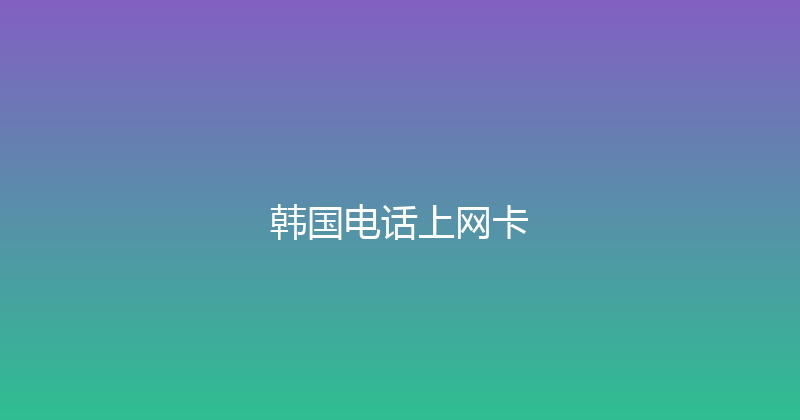 韩国电话上网卡 